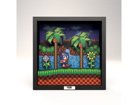 Moldura de Pixel Sonic The Hedgehog Idle Pose Tamanho L 23X23Cm