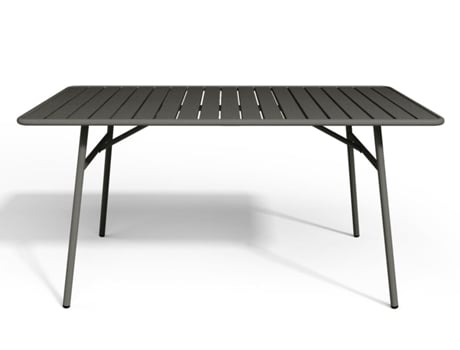 Mesa de Jantar de Jardim MYLIA Mirmande (Antracite - Metal - 160x80x74.5 cm)