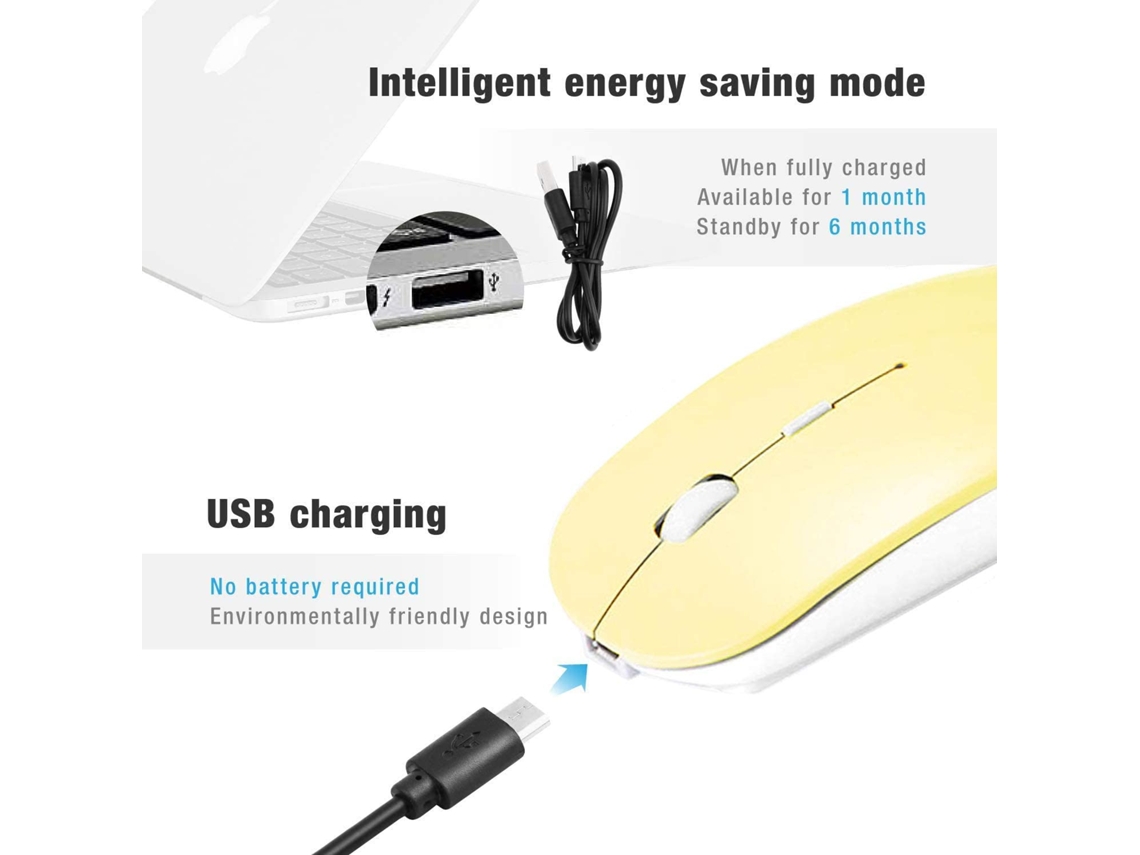 Techancy Rato Sem Fio, 2.4 G Rato Sem Fios Usb Ergonomico, Rato Sem  Fiosotico Para Computador, Pc, Mac, Portatil Preto - TM12535