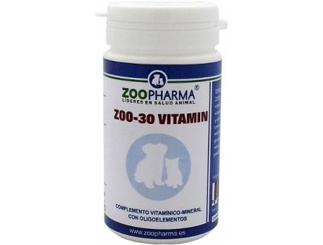 Complemento Alimentar para Cães  Zoo-30 Vitamin (30 Comprimidos)