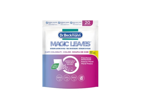 Detergente em Folhas DR. BECKMANN Magic Leaves Roupa de Cor (20 Folhas)