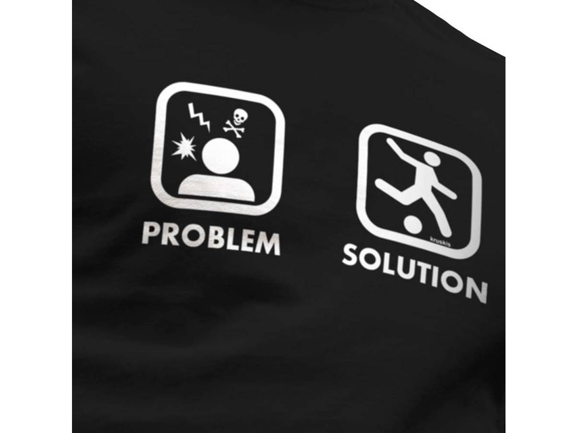 T-shirt para Homem KRUSKIS Problem Solution Play Football Preto