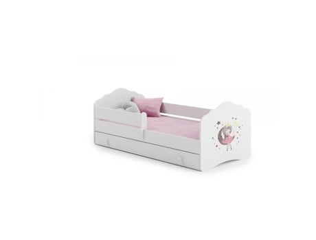 Cama infantil com gaveta de arrumação KOBI - FALA BARSZU 140x70 SPIACA ROZOWY - FALA BARSZU 140x70 Moon