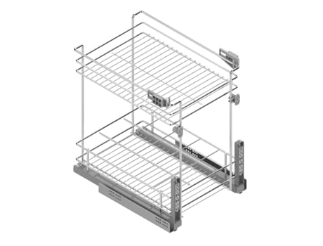 Bandeja porta-garrafas clássica M400 cromada com guia oculto Ca extração parcial 25Kg Sp16-19 MC