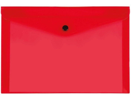 Envelope A4, Capacidade para 50 Folhas, Polipropileno, Vermelho Transparente