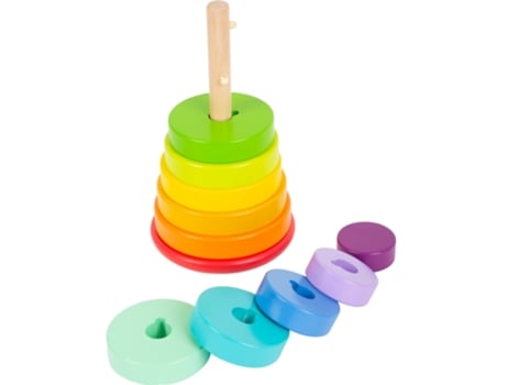 Jogo Educativo SMALL FOOT COMPANYStacking Tower Shape-Fitting Rainbow (Idade Mínima Recomendada: 1 ano)