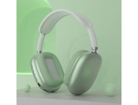 Auriculares Bluetooth True Wireless Novo subwoofer P9-Max Tws sem fio montado na cabeça verde