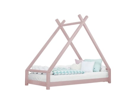 Cama Tipi Infantil Tahuka 90 X 200 Rosa Pastel BENLEMI