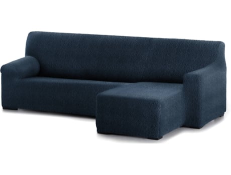 Capa Multielástica para Chaise Longue JM TEXTIL Spongy (Braço Curto - Direito - Azul - Até 360 cm)