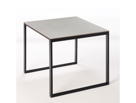 Mesa de Refeição BOX FURNITURE Smart White Frost (Preto - Madeira e Aço - 75x75x75 cm)