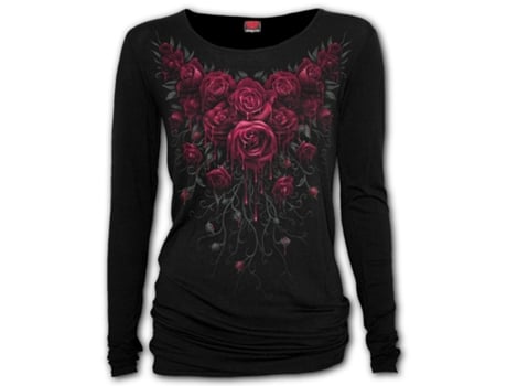 T-shirt Blood Rose  SPIRAL (L - Viscose - Preto)