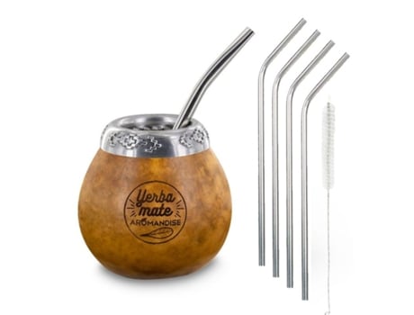 Calabash e Bombilla para Mate + 4 Canudos Inox Youdoit