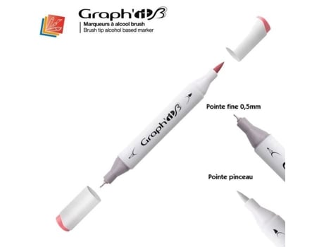 Marcador de álcool GraphIT GraphIt Brush Marker - Cartela de cores Graphit5210 - Cora