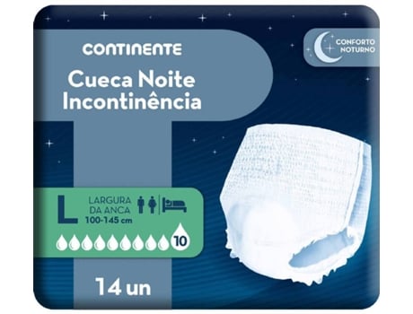 Cuecas Incontinência Noite L CONTINENTE 14 un