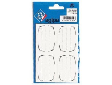 Etiquetas escolares - AGIPA - 55x37 mm - Blister de 20 - Adesivo - Branco