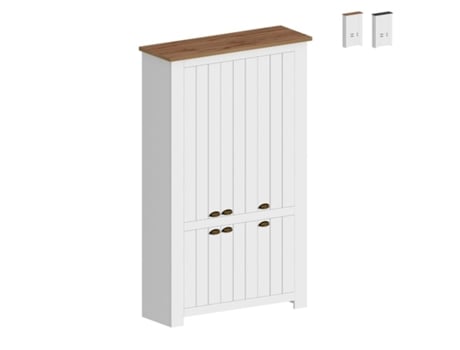 Armário Sapateira Multiusos Branco 114X42X200Cm com 6 Portas Elaisa WEB FURNITURE