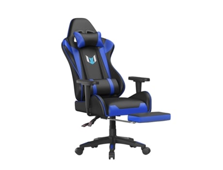 Cadeira Gaming RACINGREAT Modelo BNEW1 com Apoio para Os Pés (Até 115KG - Elevador a Gás Classe 3 - Braços Fixos - Azul preto)