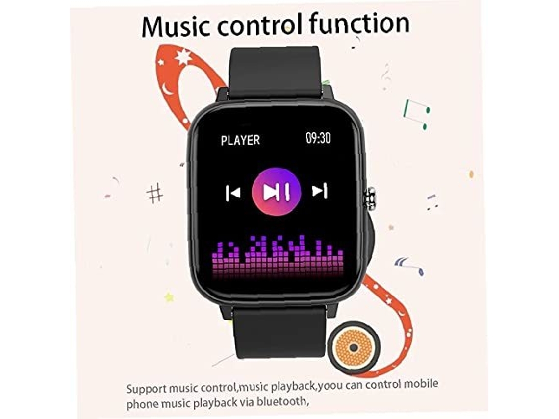 Relógio SmartWatch Digital App Bluetooth Musica Notificações - Preto