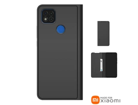 Capa para Xiaomi Redmi 10A, Redmi 9C MADE FOR XIAOMI Pele com Porta-Cartões Preto