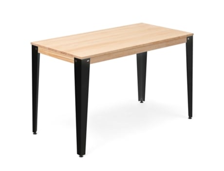 Mesa de Refeição BOX FURNITURE Lunds (Preto - Madeira e Aço - 140 x 80 x 75.5 cm)