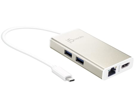 Cabo Adaptador j5 create JCA374 USB-C Type C Hub HDMI Gigabit USB 3.1