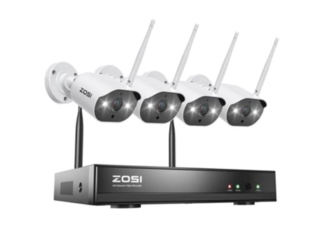 Sistema Videovigilância ZOSI com 4 Câmaras Wifi Hd Imagens na Tv Monitor Pc Ou Telemóvel