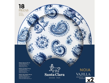 Louça SANTA CLARA Noia Porcelana 18 Peças Redonda