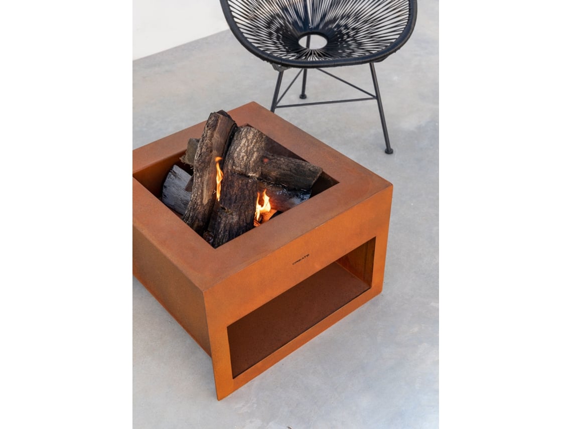 FIRE PIT CUBE - Brasero exterior cuadrado de acero corten - Create