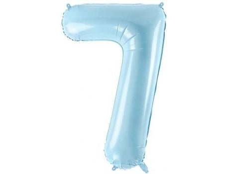 Balão  número 7 Foil 86cm Azul Claro