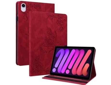 Capa Tablet iPad Mini 6 2021 HFS-HOUSE Borboleta Vermelho