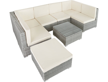 Conjunto de Jardim  Venecia (Cinzento Claro - Poli-Rattan - 59.5x68x69.5 cm)