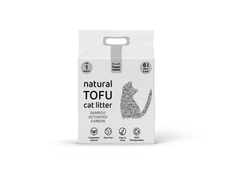 Areia Gato Carvão Ativado 2Mm 6L HAPPY MEOW