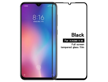 EVELATUS Full Cover Vidro 2.5D Xiaomi Mi 9 Se Antiestático / Cola Japão Preto