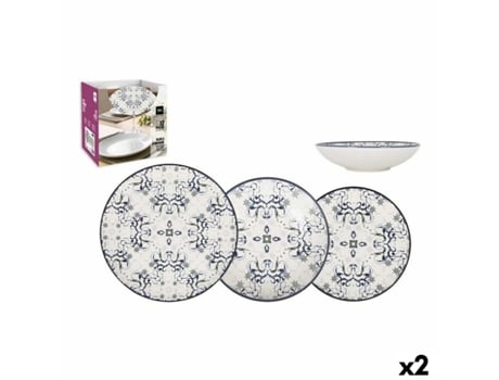 Conjunto de Louça LA MEDITERRÁNEA Tesa Porcelana 12 Peças