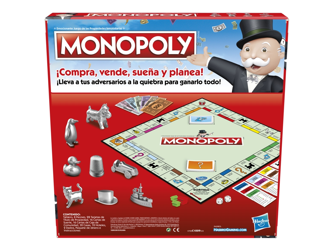 Jogo de Tabuleiro MONOPOLY Clássico (Idade Mínima Recomendada: 8 anos -  Versão Espanhol)