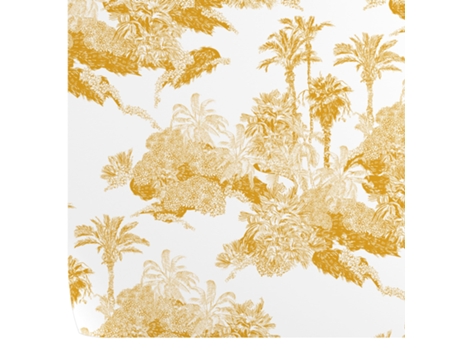 Papel de Parede Vintage WALLPAPERS4BEGINNERS Toile de Jouy (250x200cm - Amarelo)