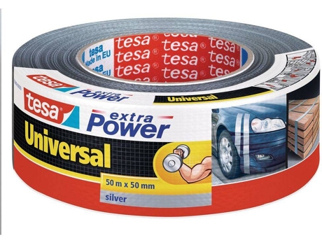 Fita Adesiva Universal Extraforte, 48 mm x 50 m, Tecido Reforçado, Prateada