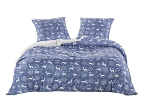 Conjunto de cama de Natal 140 x 200 cm - Azul M'DECO