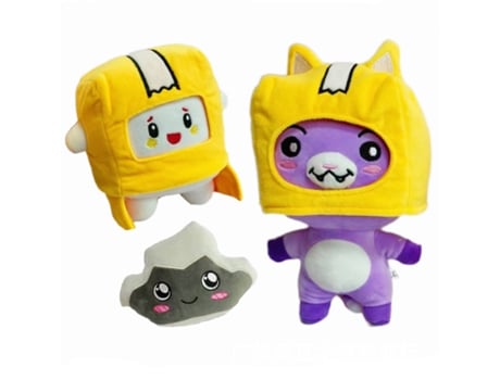 Brinquedo LANDAI Brinquedos de Peluche 3 Peças Anime Boxy Recheada