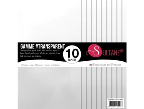 10 Papéis de Gravação Transparentes 200G/M2 A: 30,5 cm Sultane