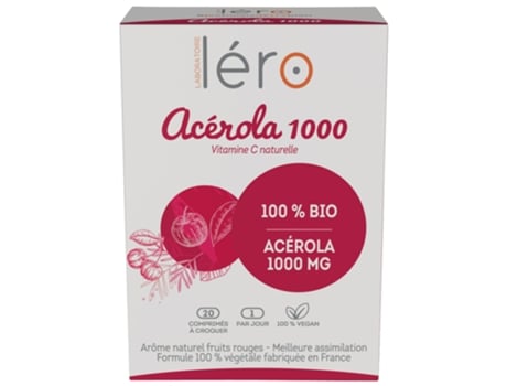 Acerola 1000 20 comprimidos mastigáveis LÉRO