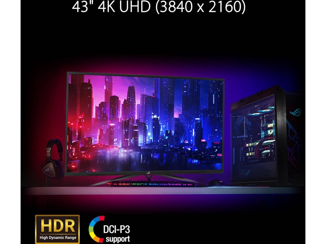 Monitor gaming - ASUS ROG Strix XG438QR, 43, HDR, 4K, FreeSync Premium  Pro, 4 ms, 120 Hz, HDMI, USB, Negro