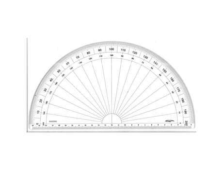 Transferidor de 1/2 círculo - GRAPHOPLEX - Ø 25 cm - Acrílico - Misto - Fabricado na China