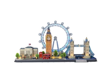 Puzzle VAN DER MEULEN City Line London Led 3D 107 Peças Edifícios