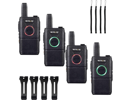 4 Walkie-Talkies Bidirecionais Sem Licença Pmr446 RETEVIS