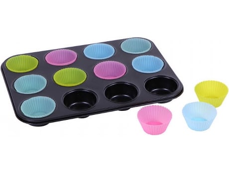 Forma 12 Cupcakes  (Silicone e Ferro)