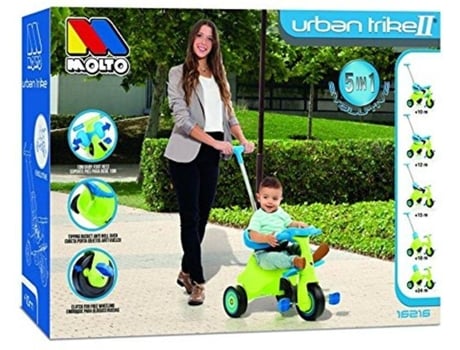 Andador MOLTO Triciclo Urban Trike 5 em 1 Verde 12 Meses 43 x 28 x 57 cm Worten.pt