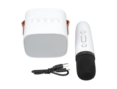 ZERONE Mini Alto-Falante Bluetooth Portátil com Microfone Karaokê Festa em Casa Branco