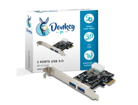 Placa DONKEY PC Controladora Pci-E para 2 Portas Usb 3.0