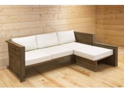 Extensão Sofá de Jardim CARMO WOOD Sudexpress (Castanho - Madeira -  74x68x48 cm) | Worten.pt